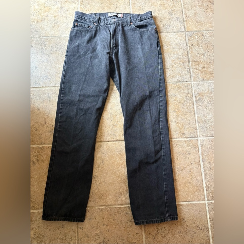 LEVIS Mens 505 Dark Gray Straight Leg Men's Jeans, Size: 36/34